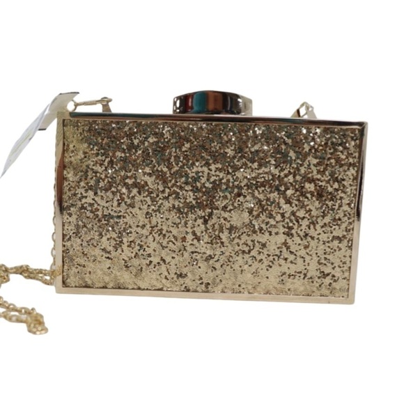 Sparkly glittered box clutch with chain. Brand New with tags - Picture 2 of 6